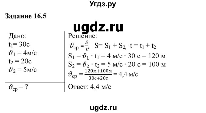 ГДЗ (Решебник к тетради 2023) по физике 7 класс (рабочая тетрадь) Ханнанова Т.А. / §16 / 16.5