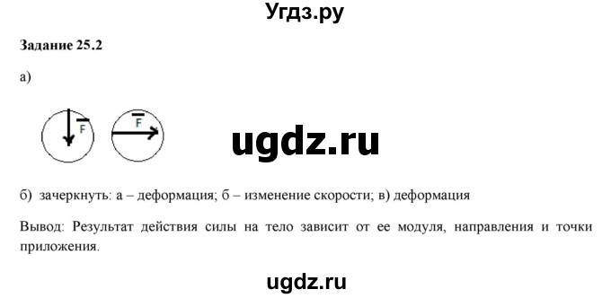 ГДЗ (Решебник к тетради 2023) по физике 7 класс (рабочая тетрадь) Ханнанова Т.А. / §25 / 25.2