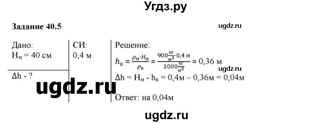 ГДЗ (Решебник к тетради 2023) по физике 7 класс (рабочая тетрадь) Ханнанова Т.А. / §40 / 40.5