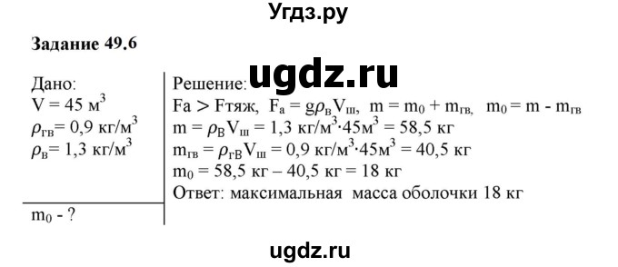 ГДЗ (Решебник к тетради 2023) по физике 7 класс (рабочая тетрадь) Ханнанова Т.А. / §49 / 49.6