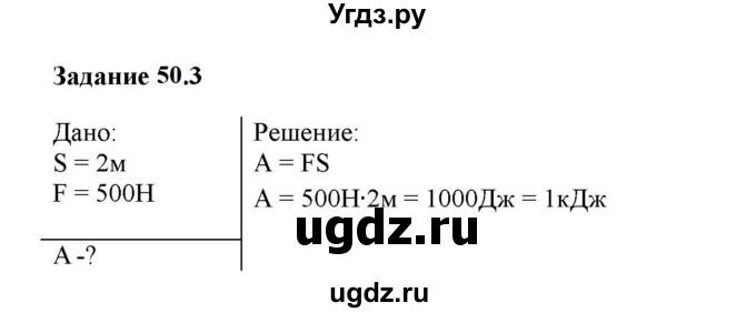 ГДЗ (Решебник к тетради 2023) по физике 7 класс (рабочая тетрадь) Ханнанова Т.А. / §50 / 50.3