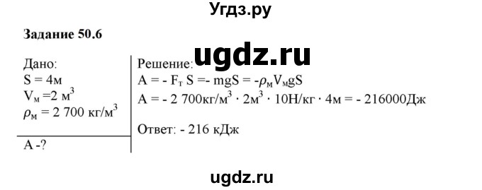 ГДЗ (Решебник к тетради 2023) по физике 7 класс (рабочая тетрадь) Ханнанова Т.А. / §50 / 50.6