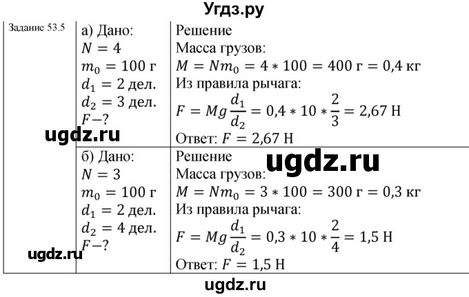 ГДЗ (Решебник к тетради 2023) по физике 7 класс (рабочая тетрадь) Ханнанова Т.А. / §53 / 53.5