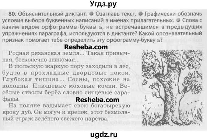 ГДЗ (Учебник) по русскому языку 7 класс Бунеев Р.Н. / упражнение / 80