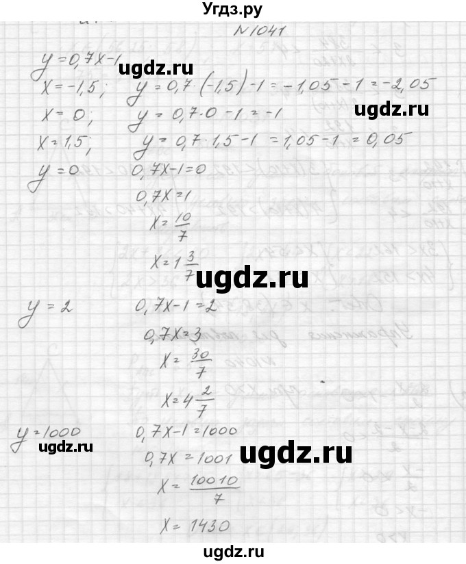 ГДЗ (Решебник к учебнику 2014) по алгебре 8 класс Ю.Н. Макарычев / упражнение / 1041