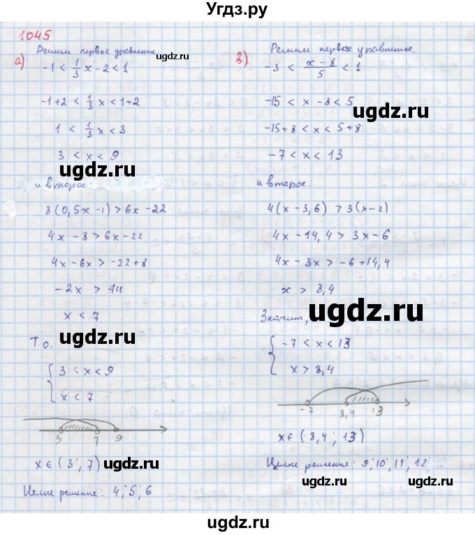 ГДЗ (Решебник к учебнику 2018) по алгебре 8 класс Ю.Н. Макарычев / упражнение / 1045