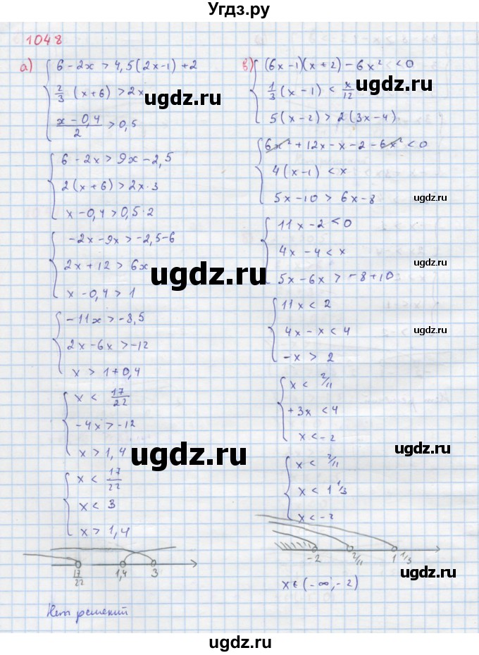 ГДЗ (Решебник к учебнику 2018) по алгебре 8 класс Ю.Н. Макарычев / упражнение / 1048