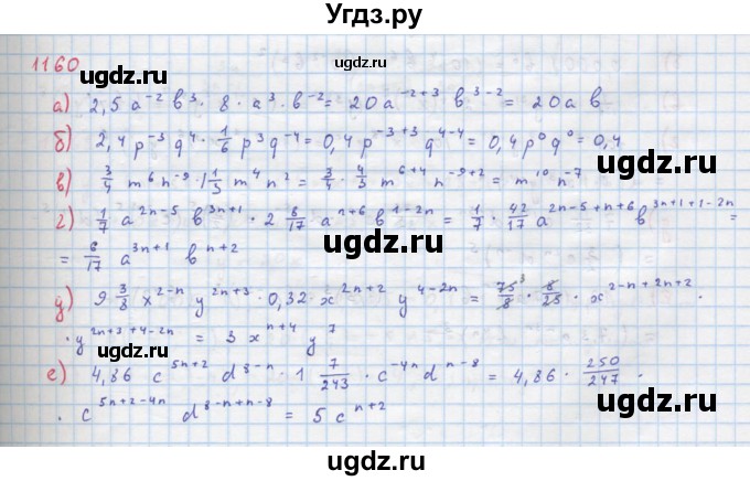 ГДЗ (Решебник к учебнику 2018) по алгебре 8 класс Ю.Н. Макарычев / упражнение / 1160