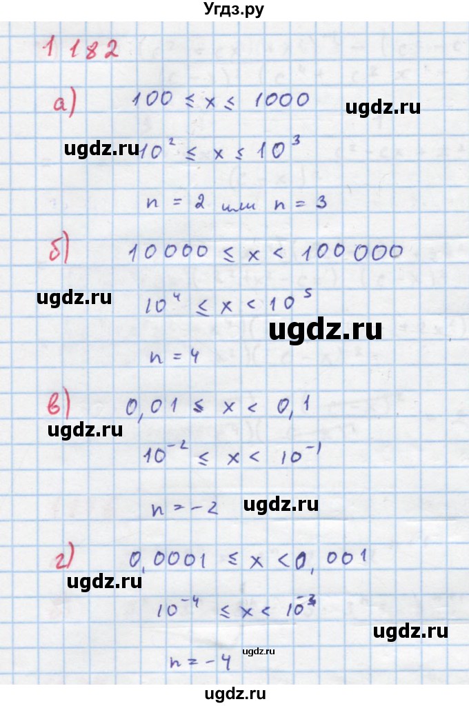 ГДЗ (Решебник к учебнику 2018) по алгебре 8 класс Ю.Н. Макарычев / упражнение / 1182