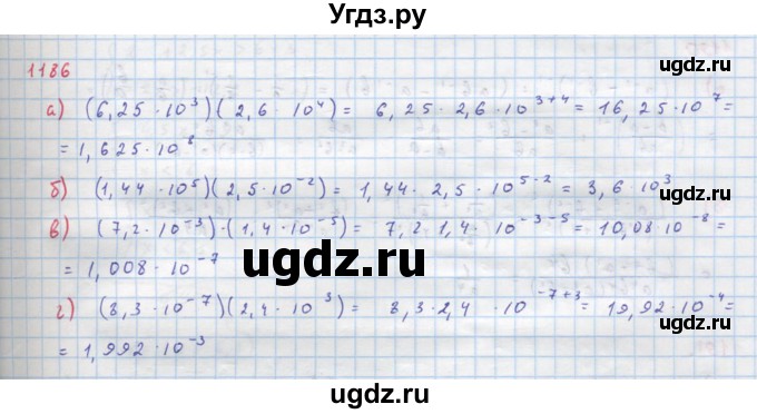 ГДЗ (Решебник к учебнику 2018) по алгебре 8 класс Ю.Н. Макарычев / упражнение / 1186