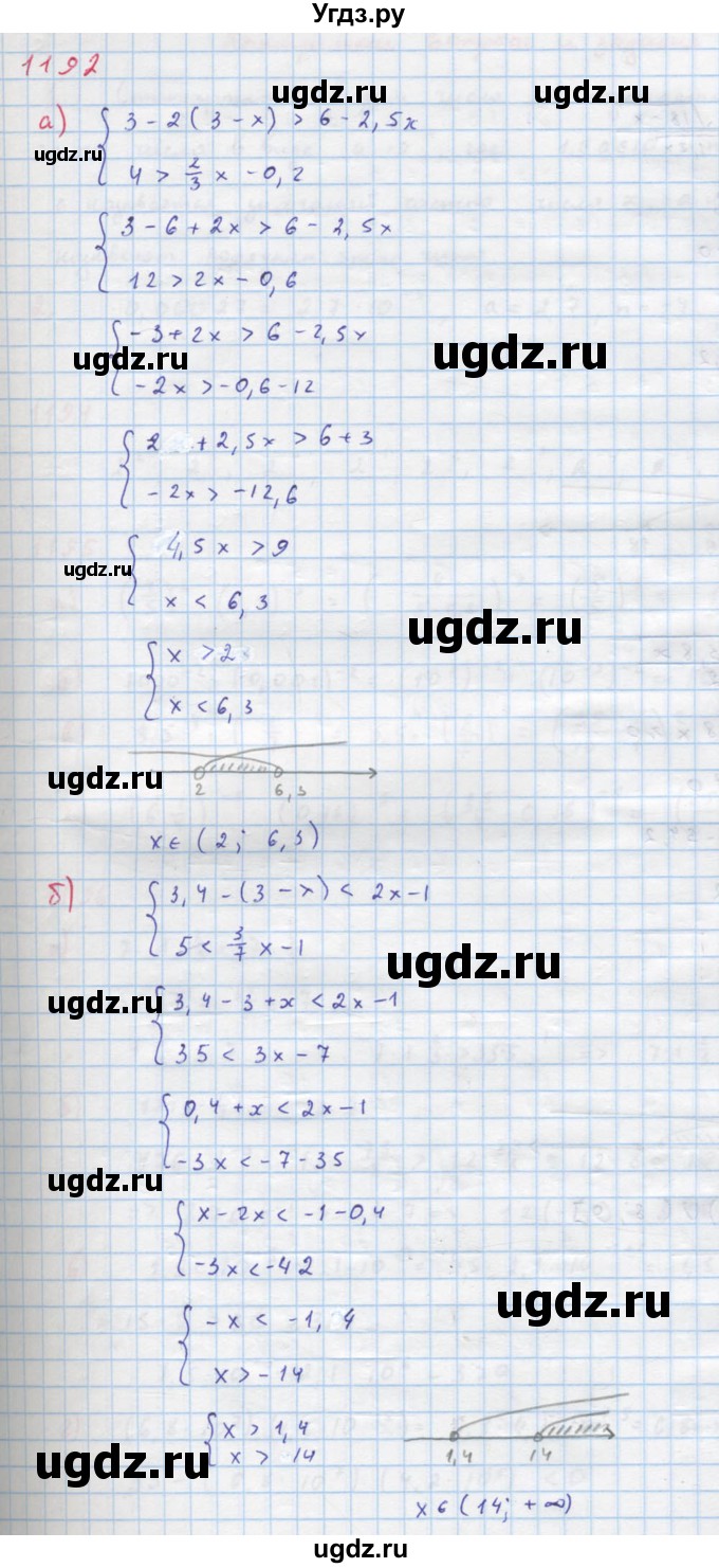 ГДЗ (Решебник к учебнику 2018) по алгебре 8 класс Ю.Н. Макарычев / упражнение / 1192