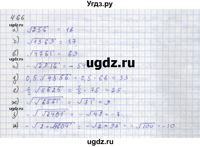 ГДЗ (Решебник к учебнику 2018) по алгебре 8 класс Ю.Н. Макарычев / упражнение / 466