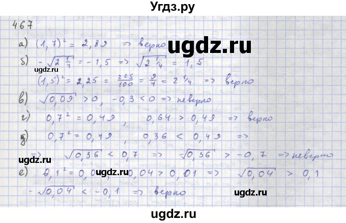ГДЗ (Решебник к учебнику 2018) по алгебре 8 класс Ю.Н. Макарычев / упражнение / 467