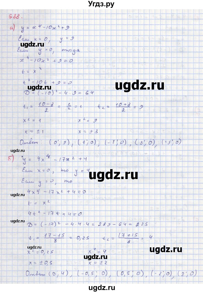 ГДЗ (Решебник к учебнику 2018) по алгебре 8 класс Ю.Н. Макарычев / упражнение / 688