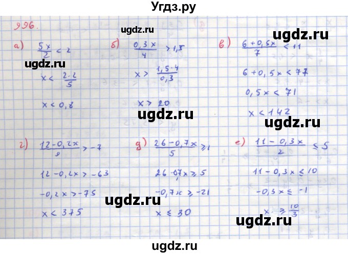 ГДЗ (Решебник к учебнику 2018) по алгебре 8 класс Ю.Н. Макарычев / упражнение / 996