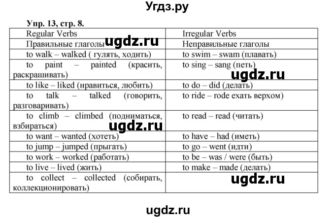 ГДЗ (Решебник) по английскому языку 5 класс (forward) Вербицкая М.В. / часть 1. страница / 8