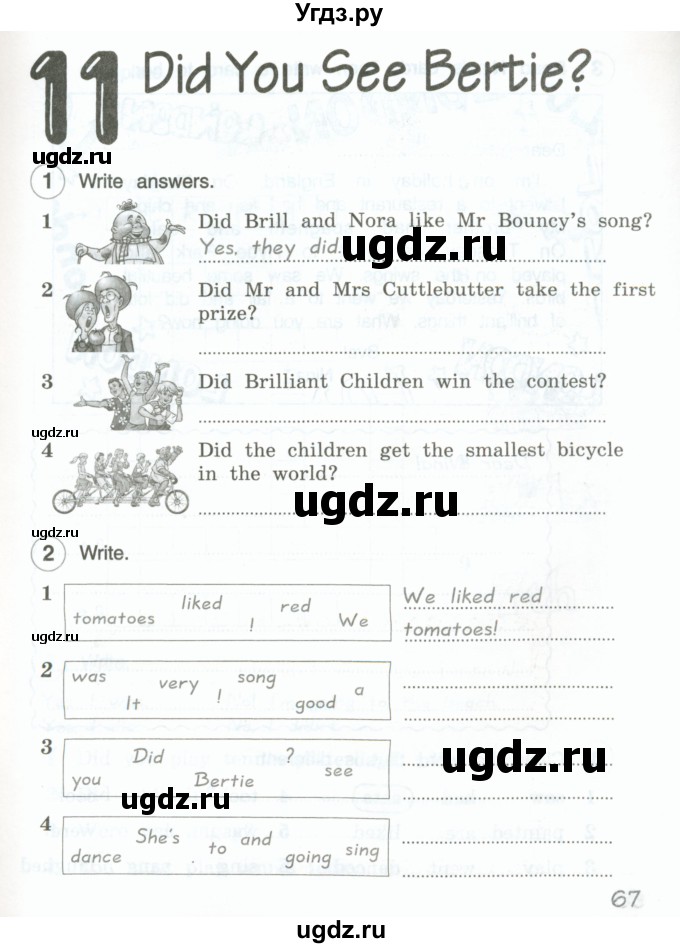 ГДЗ (Тетрадь 2022) по английскому языку 4 класс (рабочая тетрадь Brilliant) Комарова Ю.А. / страница / 67