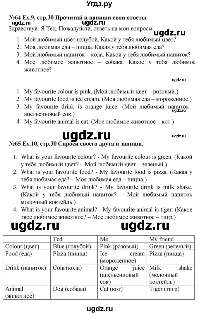 ГДЗ (Решебник 2016) по английскому языку 4 класс (рабочая тетрадь Brilliant) Комарова Ю.А. / страница / 30