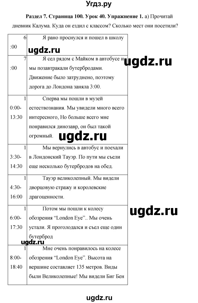ГДЗ (Решебник 2015) по английскому языку 5 класс Комарова Ю. А. / страница / 100