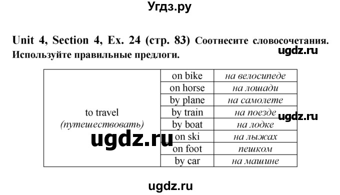 ГДЗ (Решебник №1) по английскому языку 6 класс (рабочая тетрадь 1) М.З. Биболетова / unit 4 / section 1-5 / 24