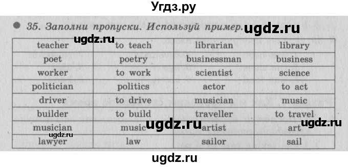 ГДЗ (Решебник №2) по английскому языку 6 класс (рабочая тетрадь 1) М.З. Биболетова / unit 3 / section 1-7 / 35