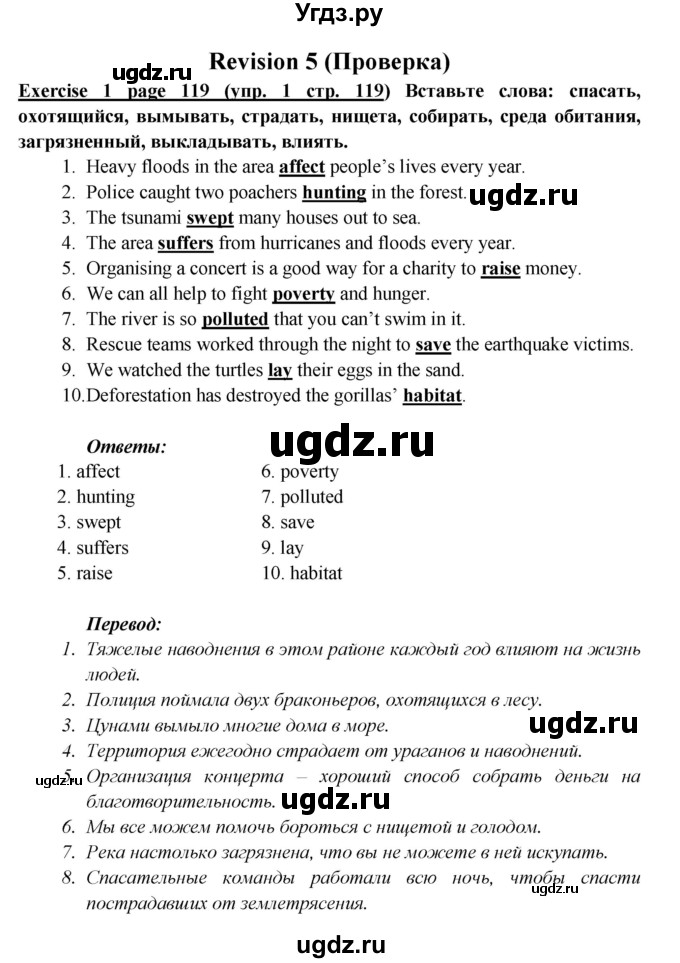 ГДЗ (Решебник к учебнику 2023) по английскому языку 6 класс (Звездный английский) В. Эванс / страница / 119