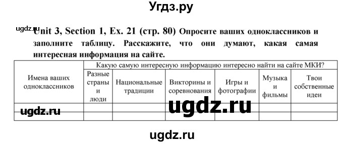 ГДЗ (Решебник №1) по английскому языку 6 класс (Enjoy English) М.З. Биболетова / unit 3 / section 1-7 / 21