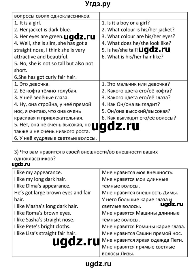 ГДЗ (решебник) по английскому языку 6 класс В.П. Кузовлев / unit 1 / lesson 1 / 3(продолжение 2)