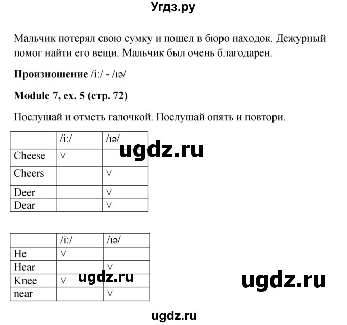 ГДЗ (Решебник к учебнику 2015) по английскому языку 6 класс (Английский в фокусе) Е. Ваулина / страница / 72(продолжение 5)