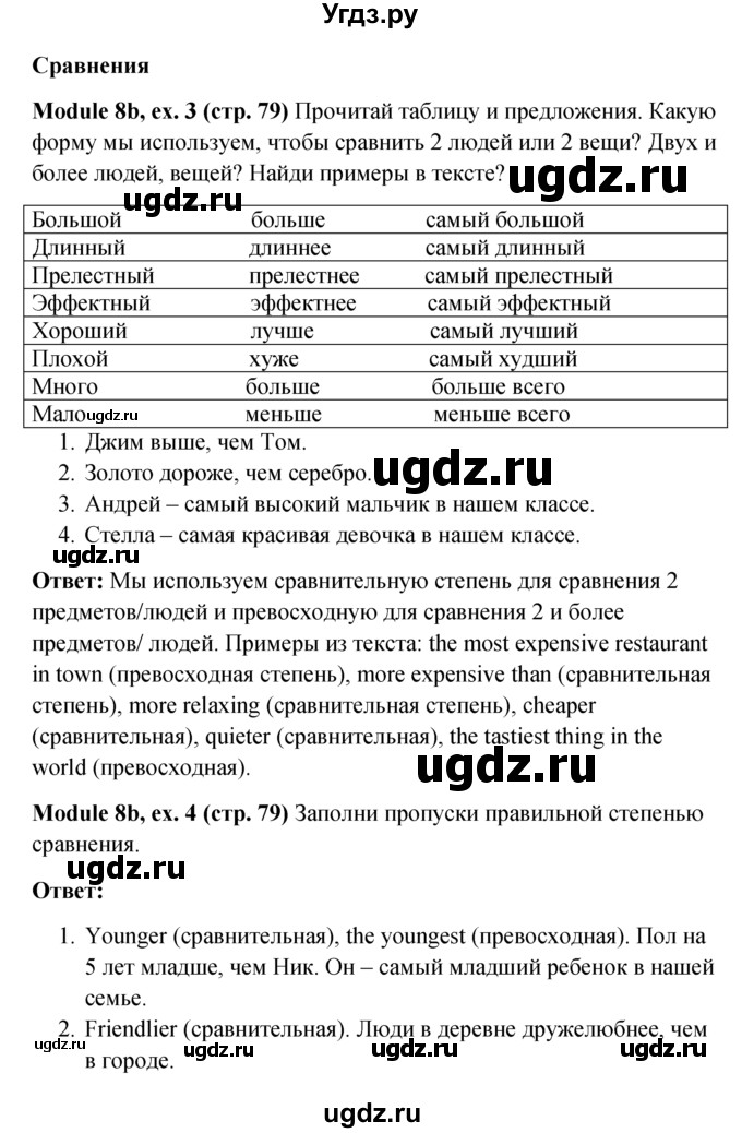 ГДЗ (Решебник к учебнику 2015) по английскому языку 6 класс (Английский в фокусе) Е. Ваулина / страница / 79(продолжение 2)