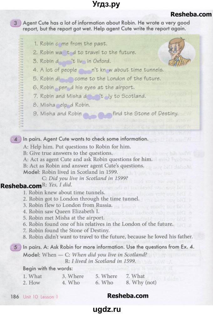 ГДЗ (Учебник) по английскому языку 6 класс (Счастливый английский) К.И. Кауфман / страница-№ / 186