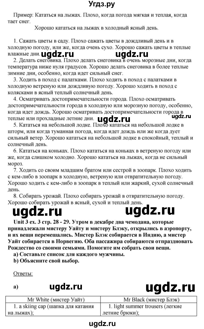 ГДЗ (Решебник) по английскому языку 6 класс О.В. Афанасьева / часть 1. страница / 28(продолжение 3)