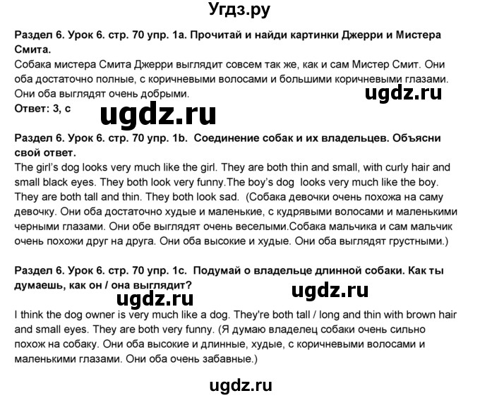 ГДЗ (Решебник №1) по английскому языку 6 класс Деревянко Н.Н. / Раздел 6 / урок 6 / 1