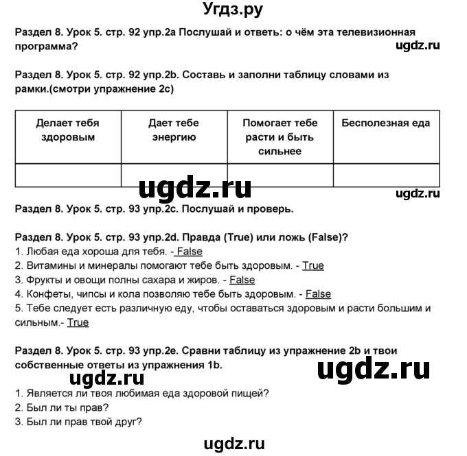 ГДЗ (Решебник №1) по английскому языку 6 класс Деревянко Н.Н. / Раздел 8 / урок 5 / 2