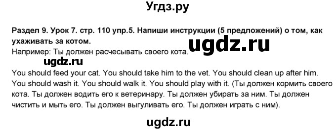 ГДЗ (Решебник №1) по английскому языку 6 класс Деревянко Н.Н. / Раздел 9 / урок 7 / 5