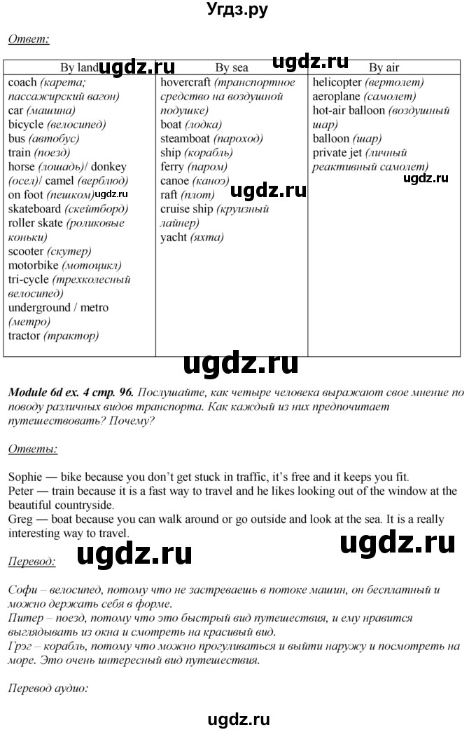ГДЗ (Решебник к учебнику 2023) по английскому языку 8 класс (spotlight) Ваулина Ю.Е. / страница / 96(продолжение 3)