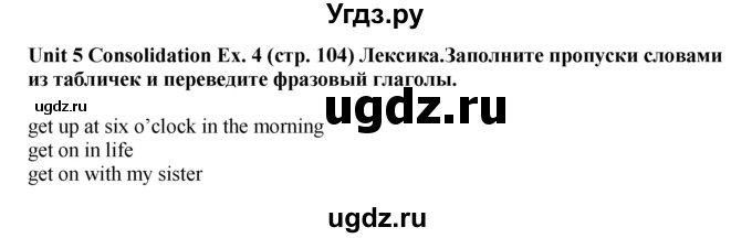 ГДЗ (Решебник) по английскому языку 9 класс (рабочая тетрадь ) В. П. Кузовлев / страница номер / 104