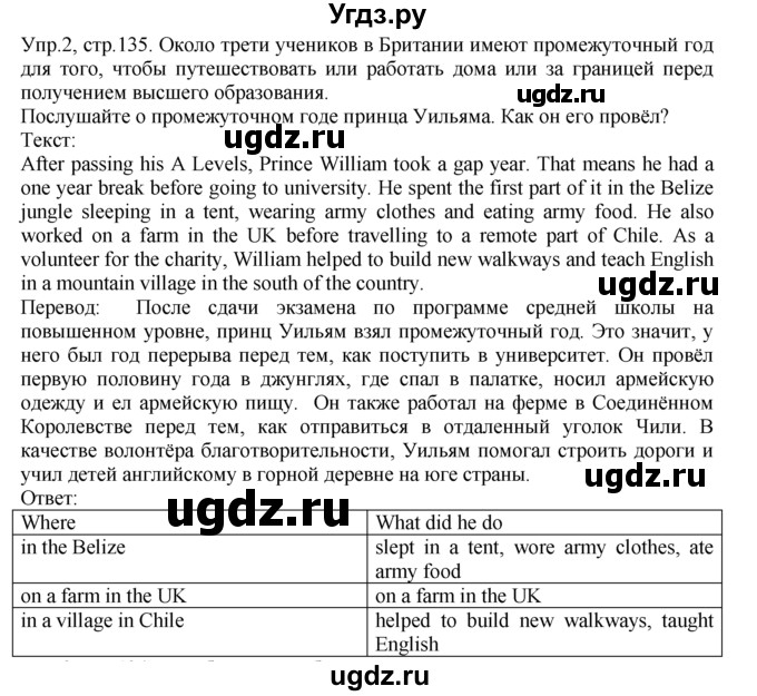 ГДЗ (Решебник) по английскому языку 9 класс В.П. Кузовлев / unit 5 / lesson 8 / 2