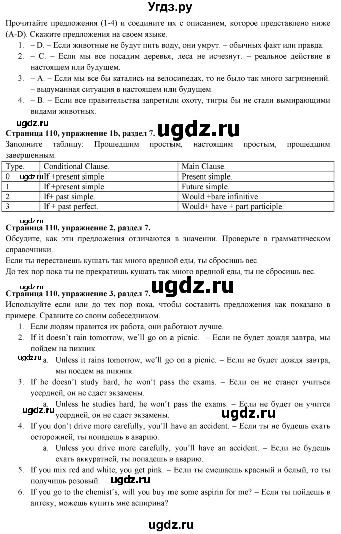 ГДЗ (Решебник к учебнику 2015) по английскому языку 9 класс (spotlight) В. Эванс / страница / 110(продолжение 2)