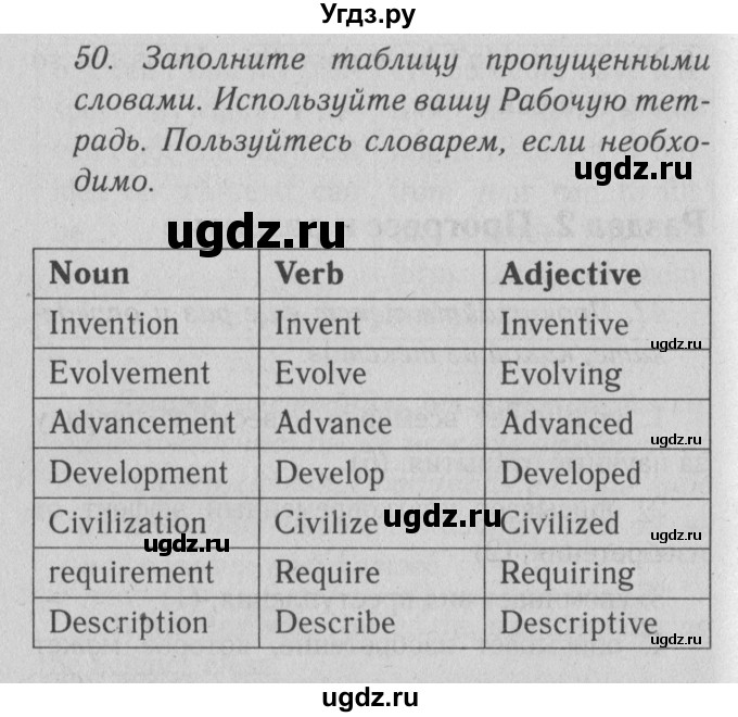 ГДЗ (Решебник №2) по английскому языку 10 класс (Enjoy English) М.З. Биболетова / unit 3 / 50