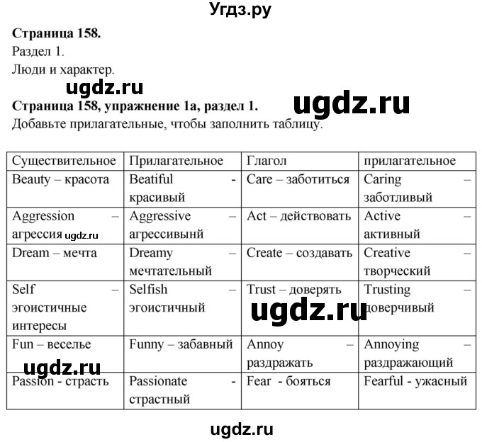 ГДЗ (Решебник №1 2015) по английскому языку 10 класс (Spotlight) О. В. Афанасьева / страница / 158
