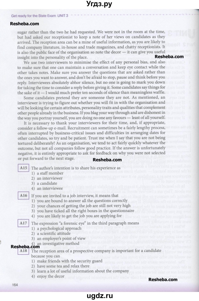 ГДЗ (Учебник) по английскому языку 11 класс (New Millennium English Student's Book) Гроза О.Л. / страница номер / 164