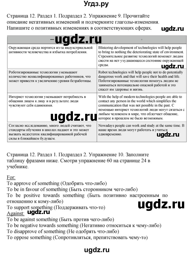 ГДЗ (Решебник №1 2013 (тетрадь №1)) по английскому языку 11 класс (рабочая тетрадь 1 (workbook-1)) М.З. Биболетова / страница / 12