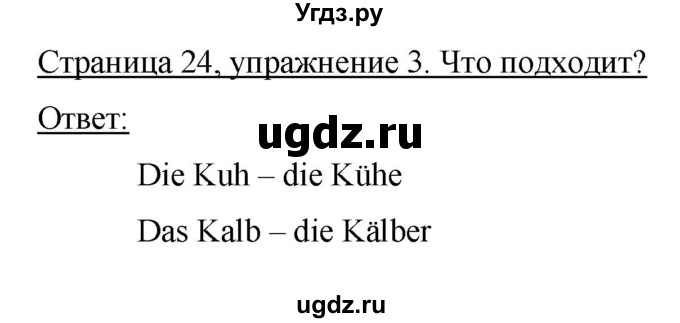 ГДЗ (Решебник №1) по немецкому языку 4 класс (рабочая тетрадь) И.Л. Бим / страница номер / 24