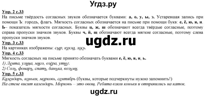 ГДЗ (Решебник) по русскому языку 2 класс Желтовская Л.Я. / часть 1. страница / 33