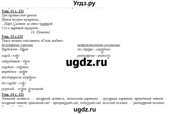 ГДЗ (Решебник) по русскому языку 2 класс Желтовская Л.Я. / часть 1. страница / 121