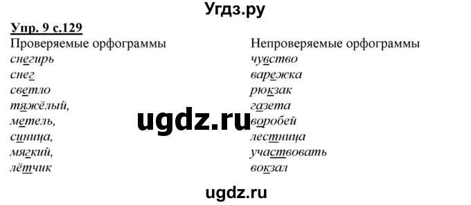 ГДЗ (Решебник) по русскому языку 2 класс Желтовская Л.Я. / часть 1. страница / 129