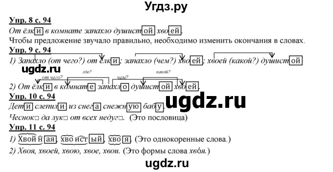 ГДЗ (Решебник) по русскому языку 2 класс Желтовская Л.Я. / часть 1. страница / 94