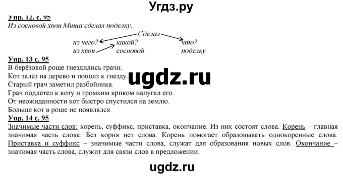 ГДЗ (Решебник) по русскому языку 2 класс Желтовская Л.Я. / часть 1. страница / 95
