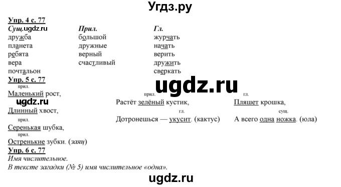 ГДЗ (Решебник) по русскому языку 2 класс Желтовская Л.Я. / часть 2. страница / 77